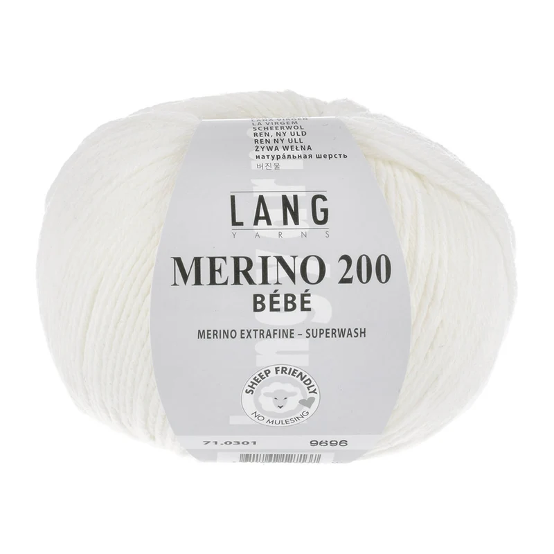 Lang Yarns Merino 200 Bebe 0301 Weiß