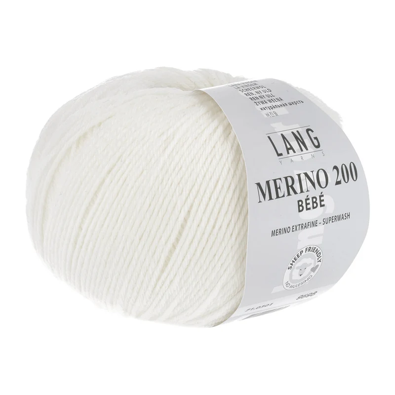Lang Yarns Merino 200 Bebe 0301 Weiß