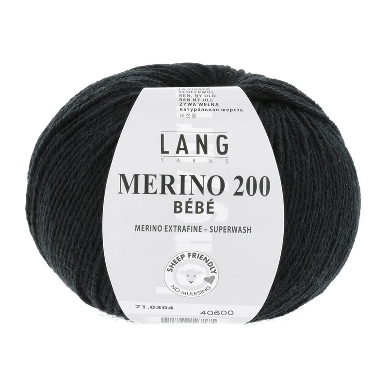 Lang Yarns Merino 200 Bebe 0304 Schwarz