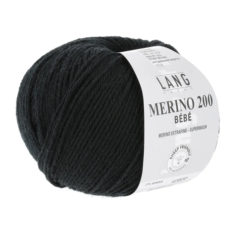 Lang Yarns Merino 200 Bebe 0304 Schwarz