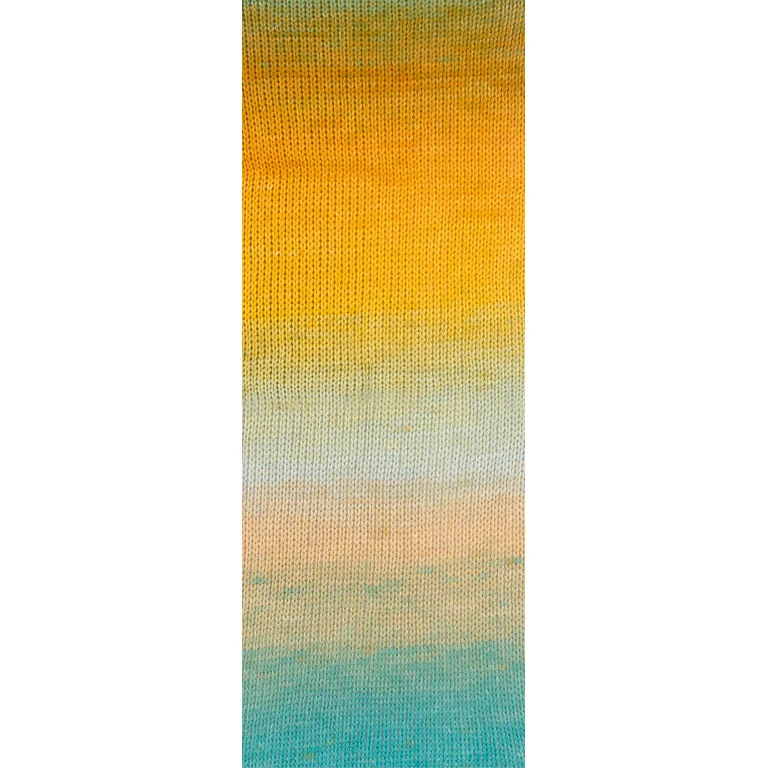 Lana Grossa Cotonella 014 Graugrün/Braun/Gold/Sonnenblumengelb/Pastellblau/Pfirsich/Grünbeige/Türkis