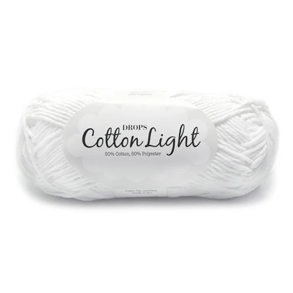 Drops Cotton Light Uni Colour 002 Weiß