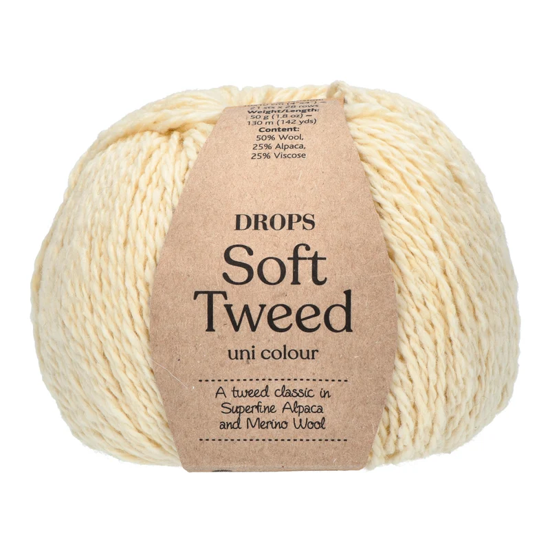 Drops Soft Tweed Uni Colour 01 Natur