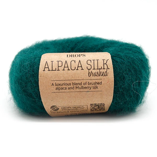DROPS Brushed Alpaka Silk Uni Colour 011 Waldgrün