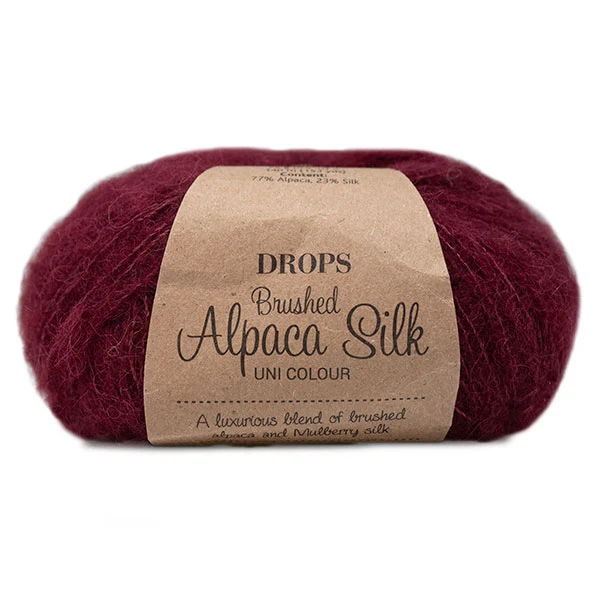 DROPS Brushed Alpaka Silk Uni Colour 023 Weinrot