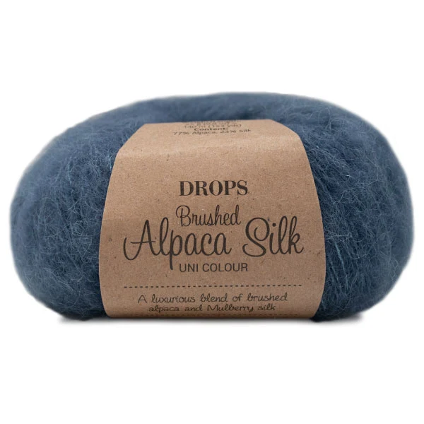 DROPS Brushed Alpaka Silk Uni Colour 025 Stahlblau
