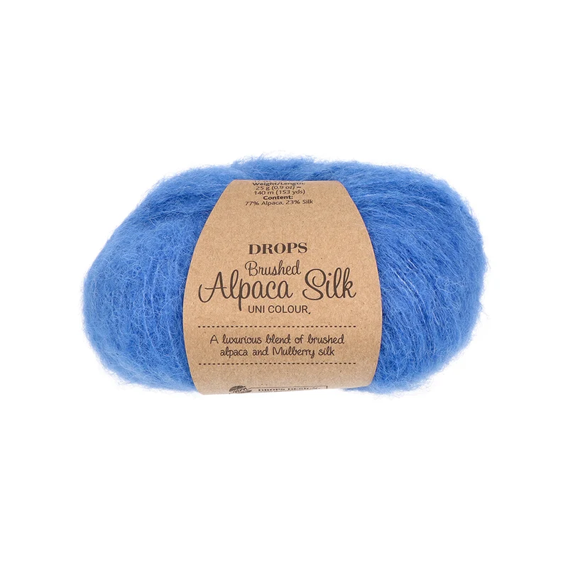DROPS Brushed Alpaka Silk Uni Colour 026 Kobaltblau