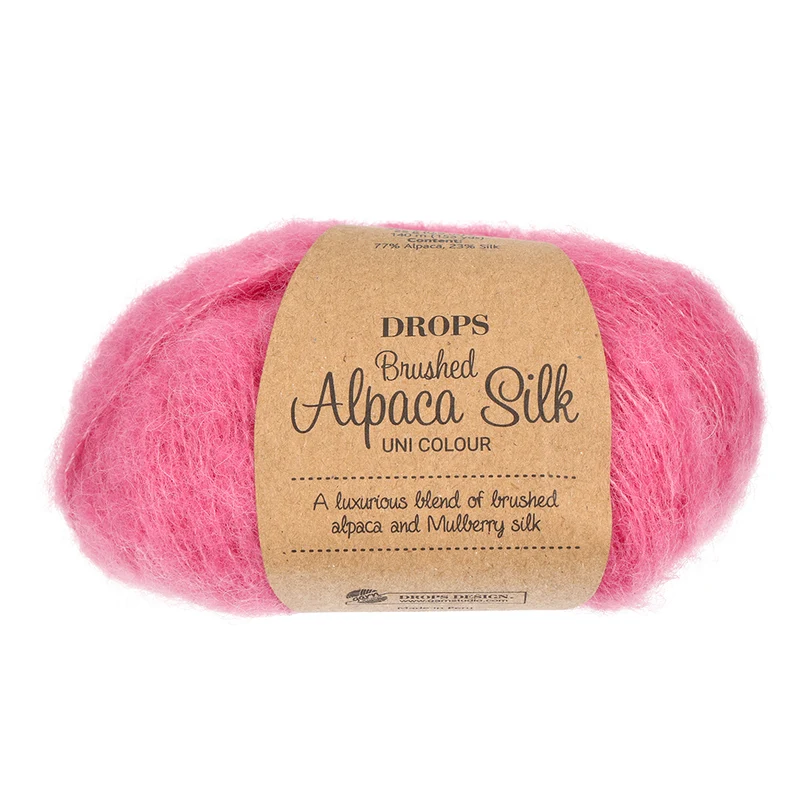 DROPS Brushed Alpaka Silk Uni Colour 031 Leuchtendes Rosa