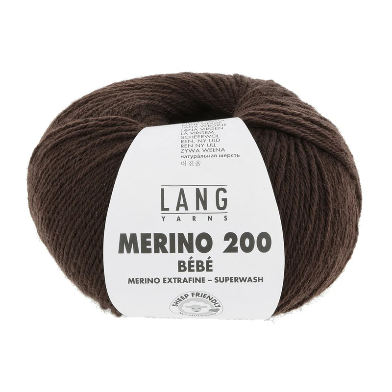 Lang Yarns Merino 200 Bebe 0368 Dunkelbraun