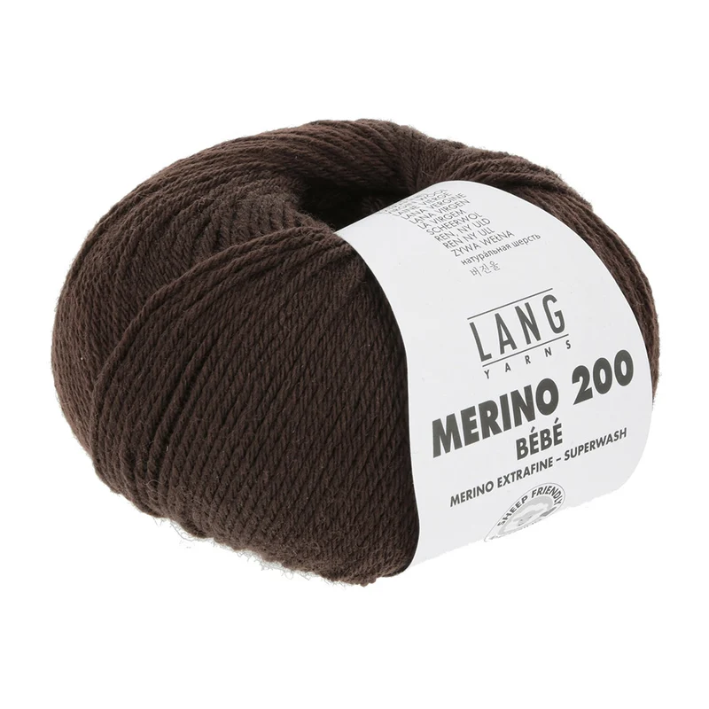 Lang Yarns Merino 200 Bebe 0368 Dunkelbraun