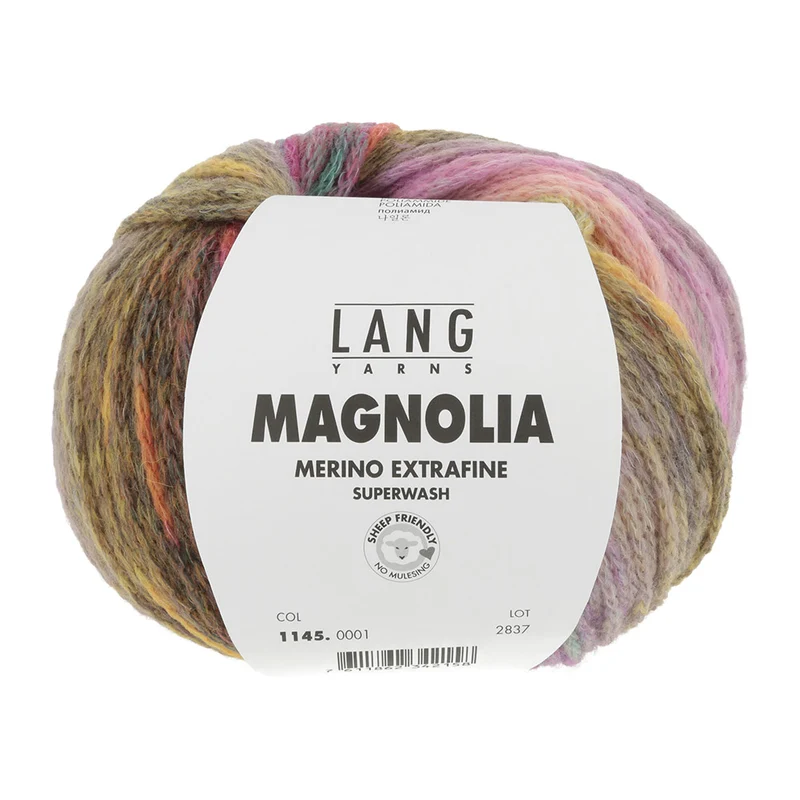Lang Yarns Magnolia 001 Senfgelb/Grau/Fuchsia