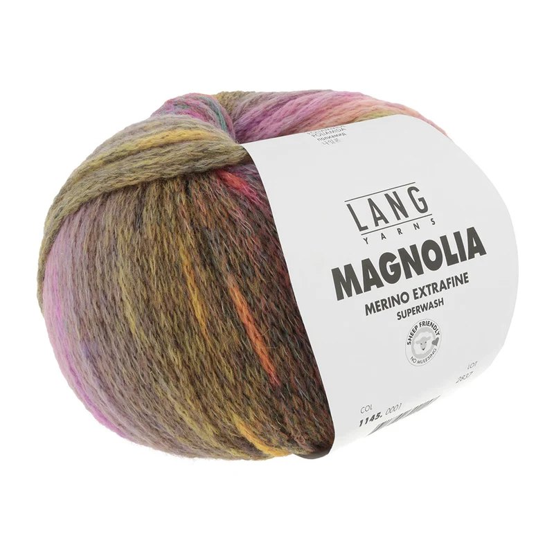 Lang Yarns Magnolia 001 Senfgelb/Grau/Fuchsia