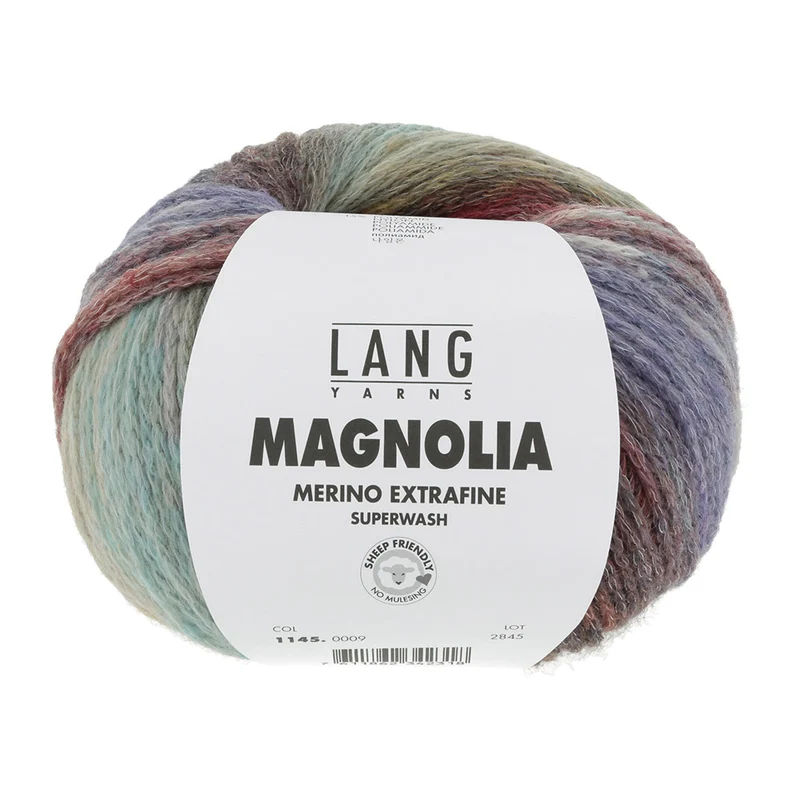 Lang Yarns Magnolia 009 Aubergine/Senfgelb/Rot