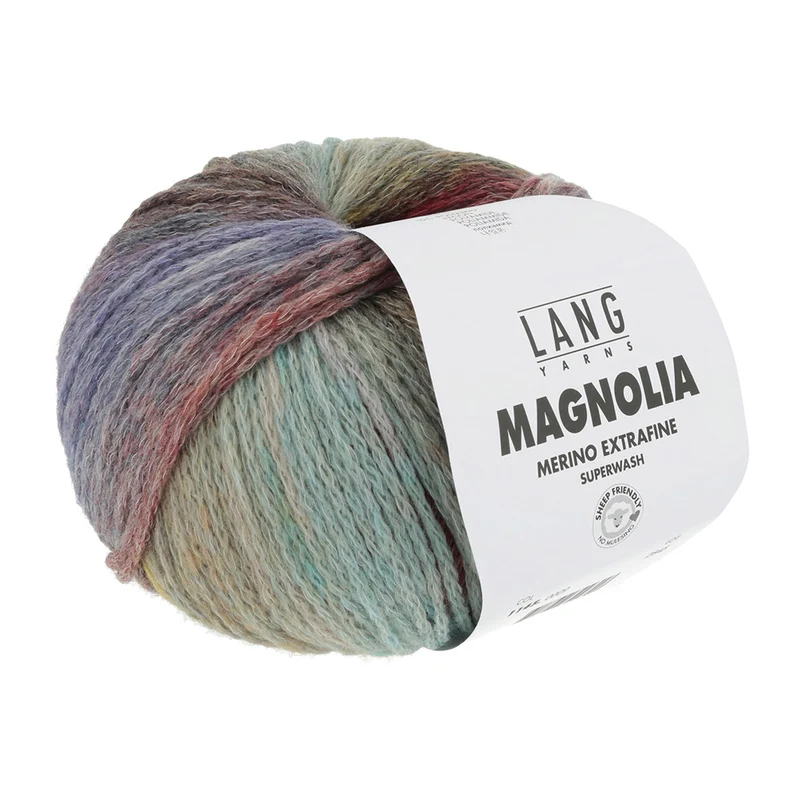 Lang Yarns Magnolia 009 Aubergine/Senfgelb/Rot