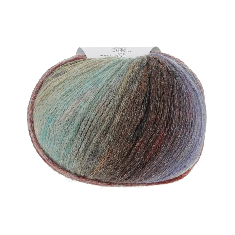 Lang Yarns Magnolia 009 Aubergine/Senfgelb/Rot