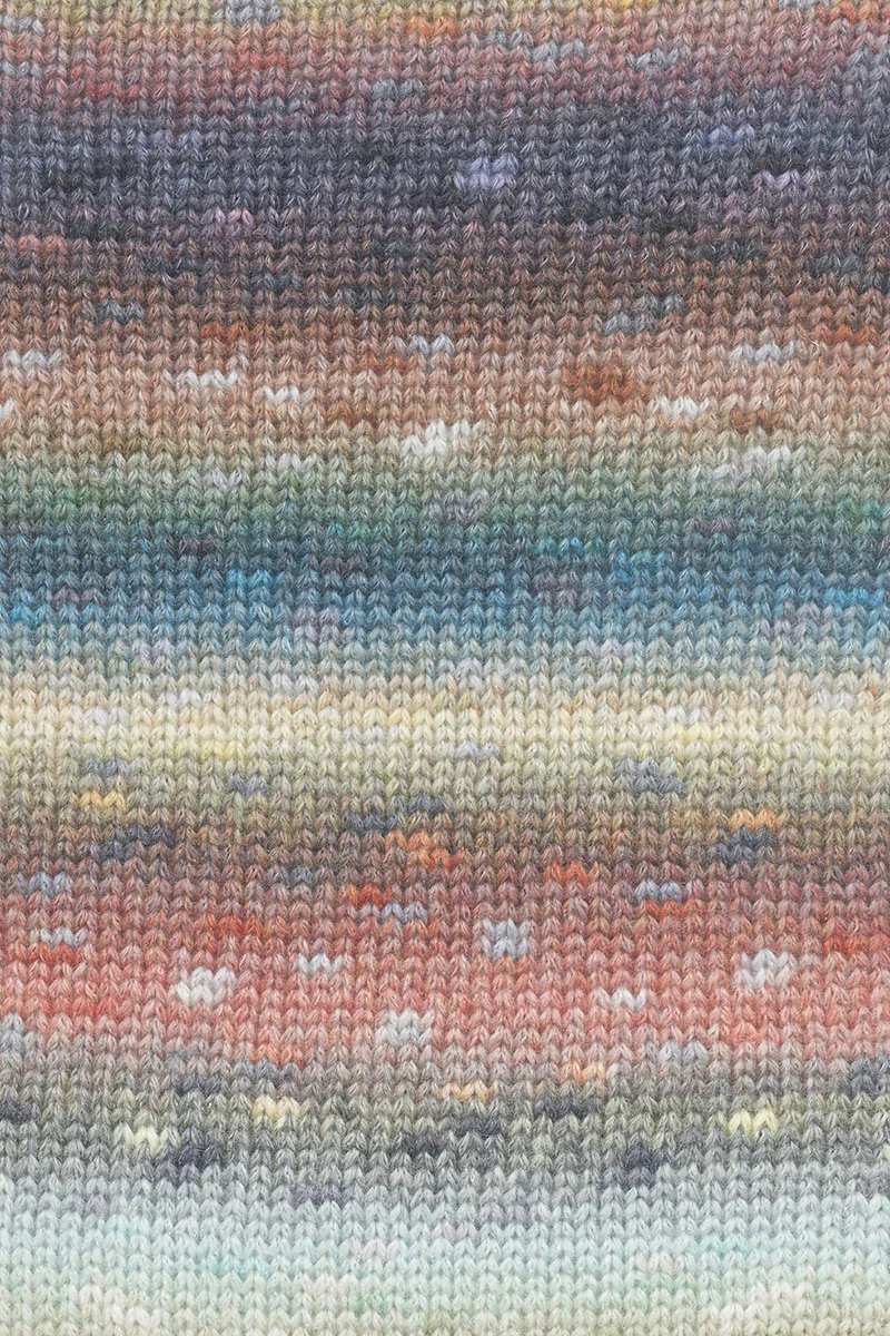 Lang Yarns Magnolia 009 Aubergine/Senfgelb/Rot