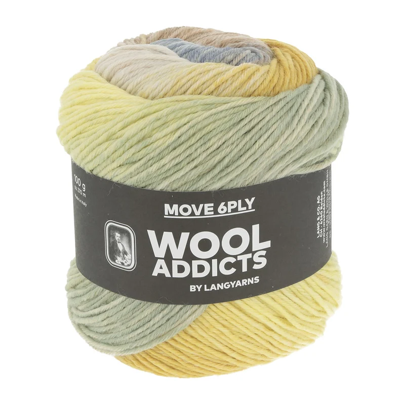 Lang Yarns Move 6-fach 0005 Gelb/Camel/Hellblau
