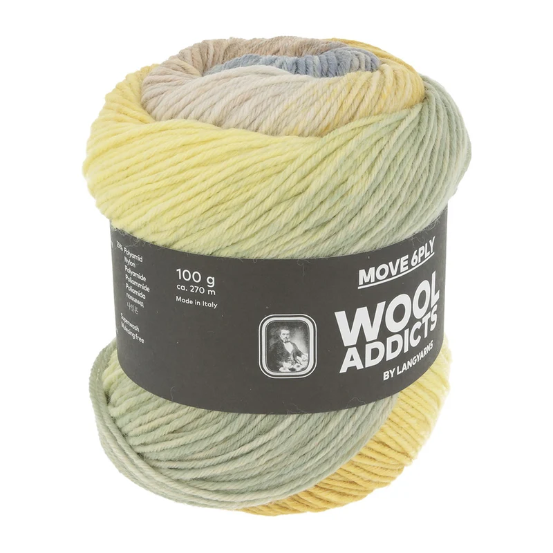 Lang Yarns Move 6-fach 0005 Gelb/Camel/Hellblau