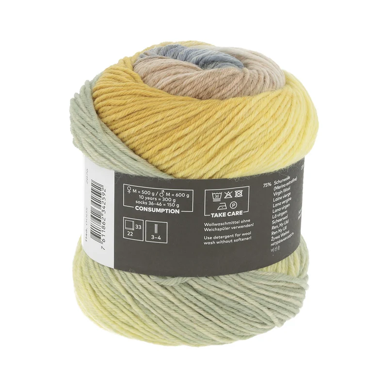 Lang Yarns Move 6-fach 0005 Gelb/Camel/Hellblau