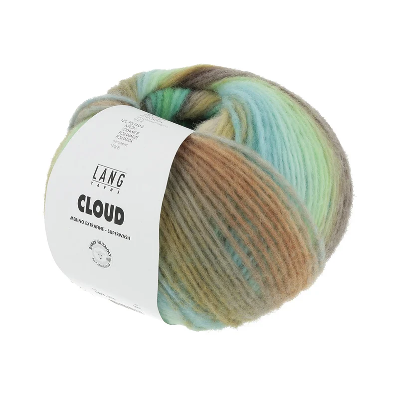 Lang Yarns Cloud 016 Grün/Türkis/Messing