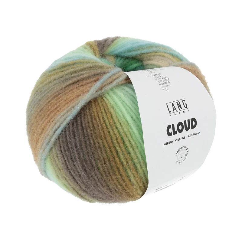 Lang Yarns Cloud 016 Grün/Türkis/Messing