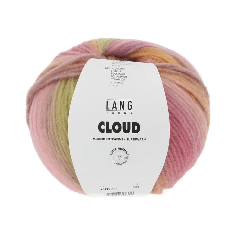 Lang Yarns Cloud 015 Rosa/Orange/Kalk