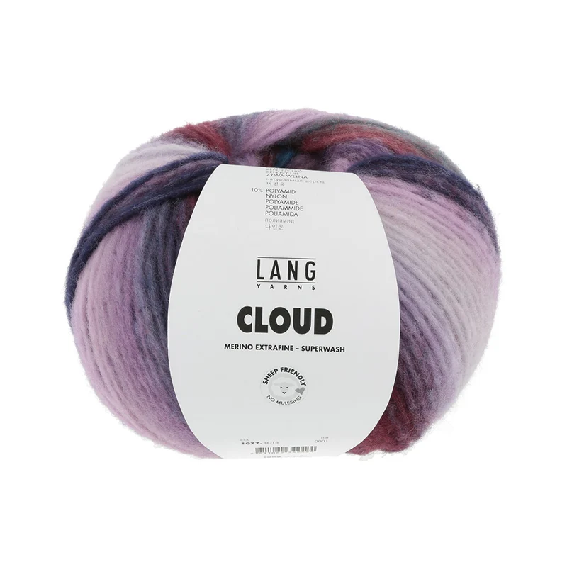 Lang Yarns Cloud 018 Flieder/Petrol/Rosa