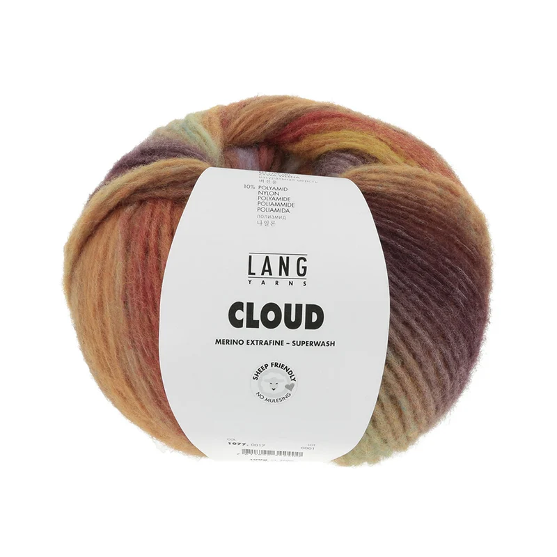 Lang Yarns Cloud 017 Braun/Rot/Mint