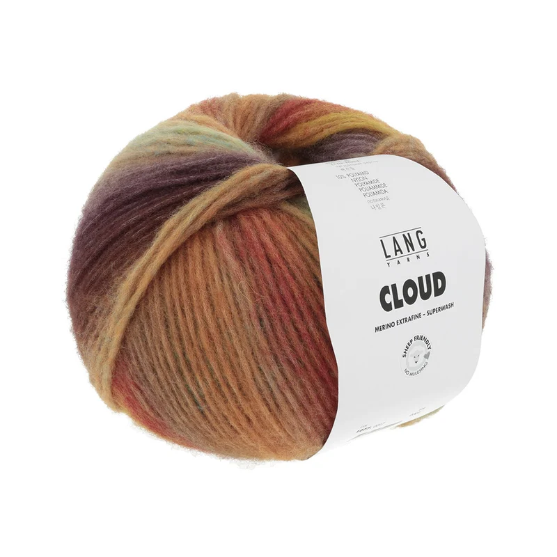 Lang Yarns Cloud 017 Braun/Rot/Mint