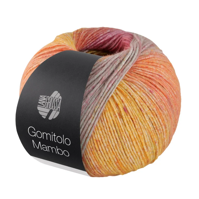 Lana Grossa Gomitolo Mambo 2033 Grün/Hellgelb/Orange/Rosa/Pastelltürkis/Mandarine/Minze