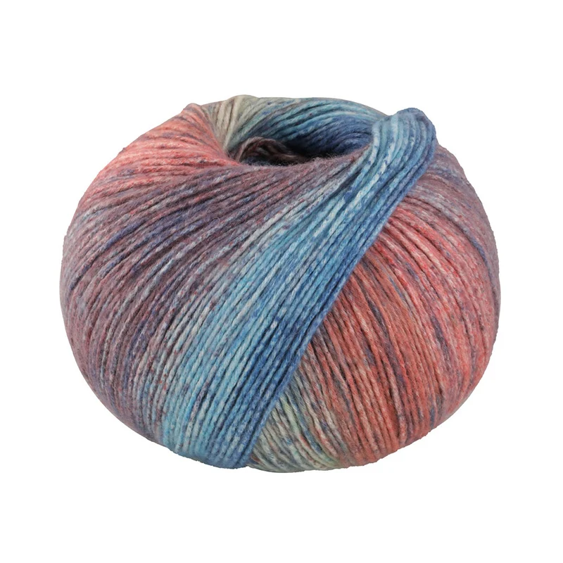 Lana Grossa Gomitolo Mambo 2035 Pflaume/Erdbeere/Hellbeige/Jeans/Hellblau/Erdbeere/Hellgrau