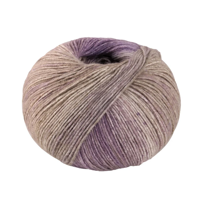 Lana Grossa Gomitolo Mambo 2034 Lila/Grau-Beige/Naturweiß/Taupe/Vanille/Sandbeige