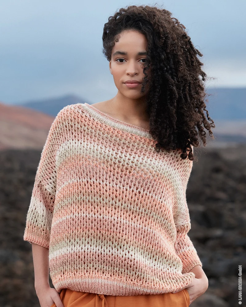 Lana Grossa Gomitolo Mambo 2034 Lila/Grau-Beige/Naturweiß/Taupe/Vanille/Sandbeige
