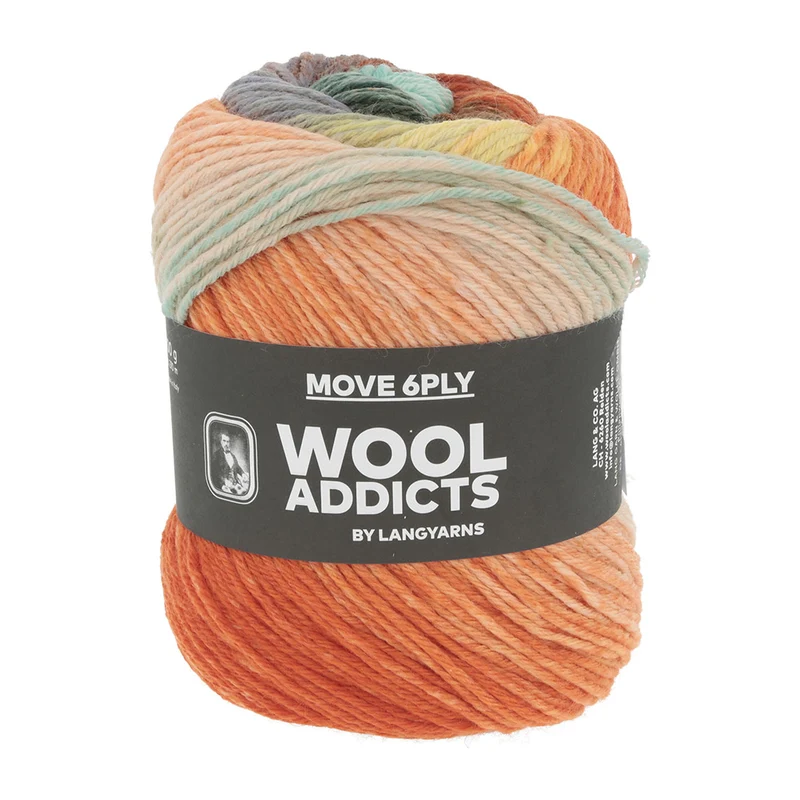 Lang Yarns Move 6-fach 0009 Türkis/Orange/Gelb