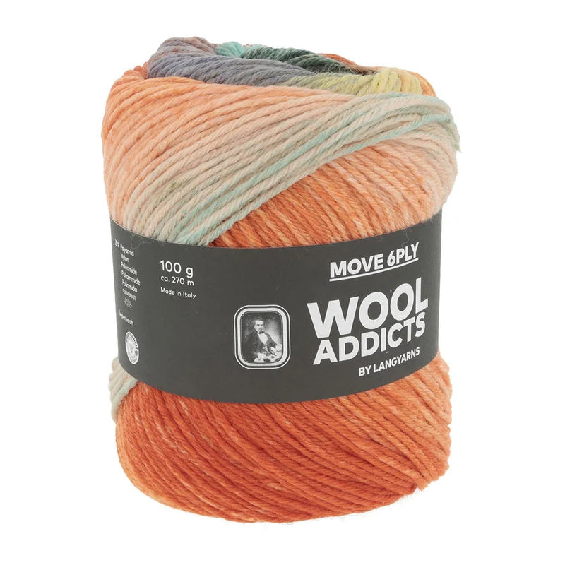 Lang Yarns Move 6-fach 0009 Türkis/Orange/Gelb