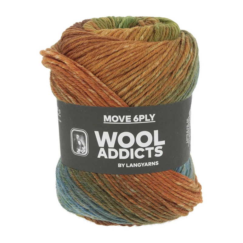 Lang Yarns Move 6-fach 0008 Orange/Olive/Braun/Blau