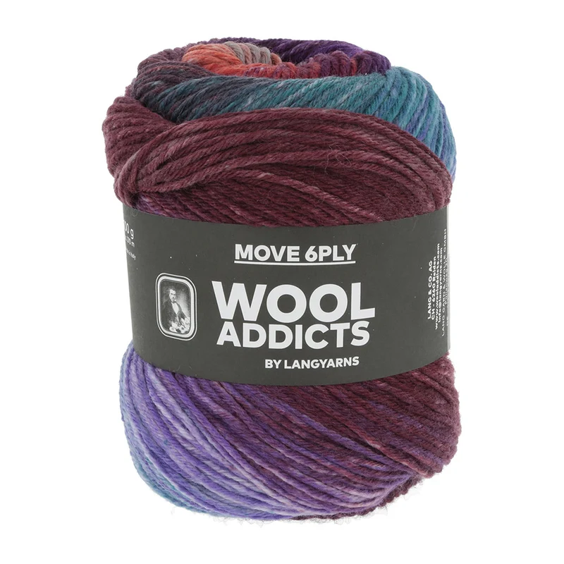 Lang Yarns Move 6-fach 0007 Burgund/Petrol/Violett