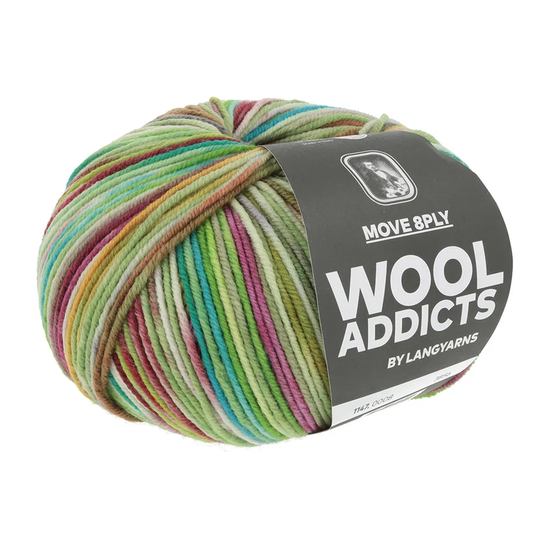 Lang Yarns Move 8-fach 0008 Grün/Rosa/Türkis