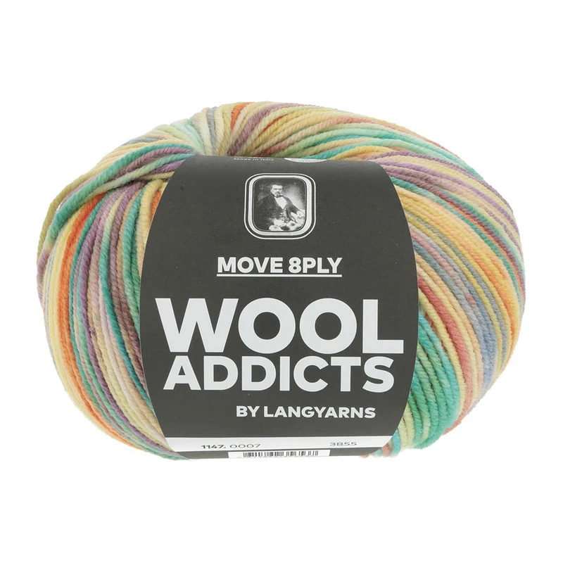 Lang Yarns Move 8-fach 0007 Gelb/Orange/Flieder