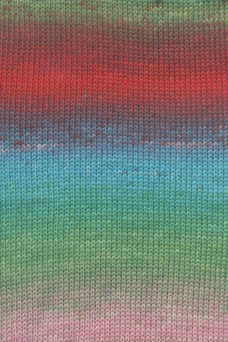 Lang Yarns Move 6-fach 0010 Dunkelgrün/Rot/Blau/Rosa