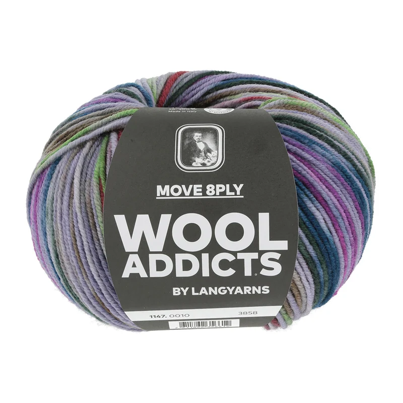 Lang Yarns Move 8-fach 0010 Flieder/Rosa/Grün/Blau