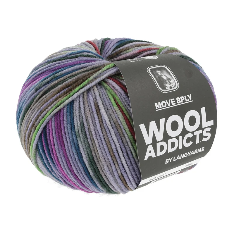 Lang Yarns Move 8-fach 0010 Flieder/Rosa/Grün/Blau
