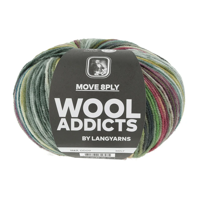 Lang Yarns Move 8-fach 0009 Salbei/Türkis/Fuchsia