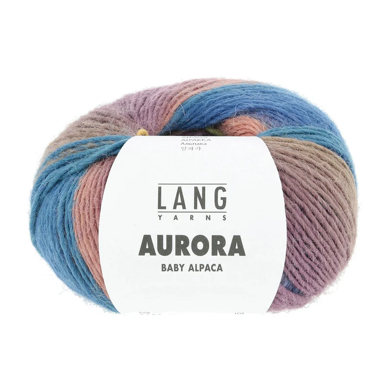 Lang Yarns Aurora 0005 Violett/Gelb/Blau/Rosa