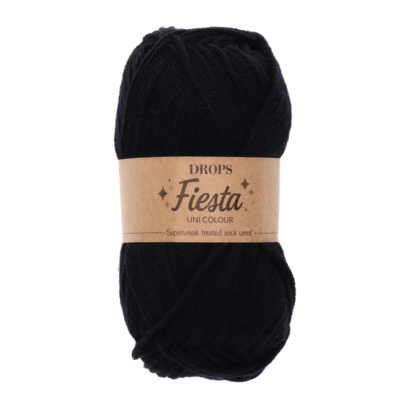 Drops Fiesta Uni Colour 10 Schwarz