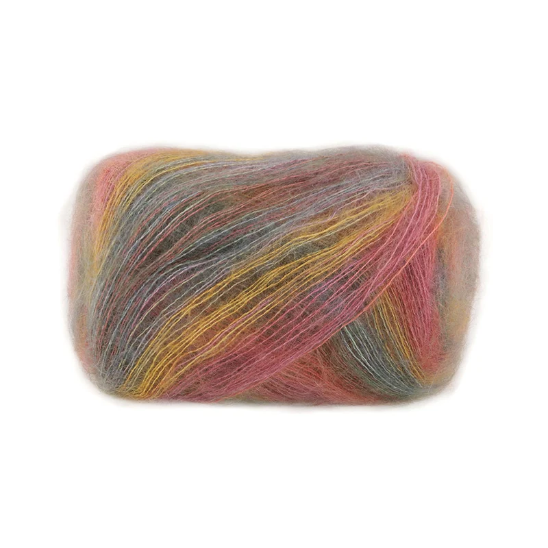 Lana Grossa Cottonhair 106 Omber/Beere/Ockergelb/Altrosa/Rosa/Fuchsia/Rauchblau