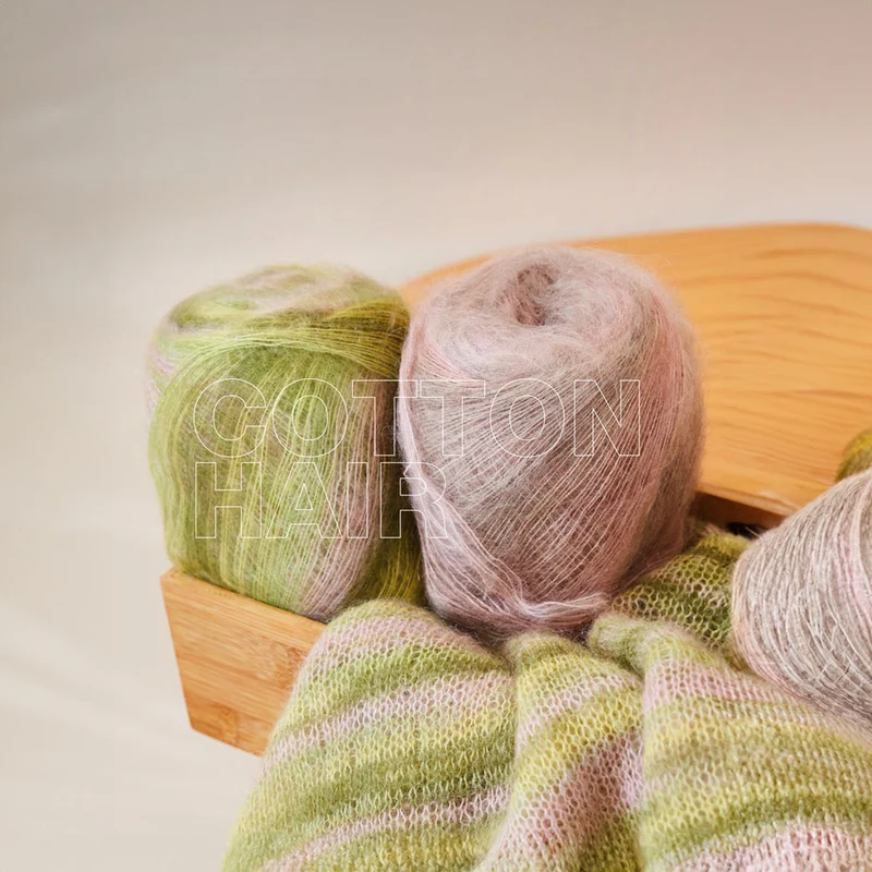 Lana Grossa Cottonhair 106 Omber/Beere/Ockergelb/Altrosa/Rosa/Fuchsia/Rauchblau
