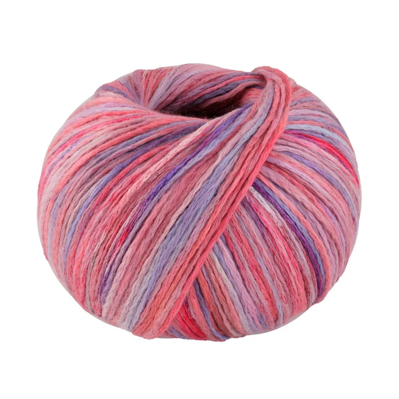 Lana Grossa Cotonella Multi 102 Hellrot/Lila/Mint/Lila