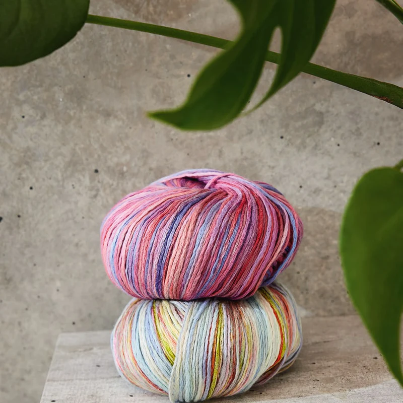 Lana Grossa Cotonella Multi 102 Hellrot/Lila/Mint/Lila