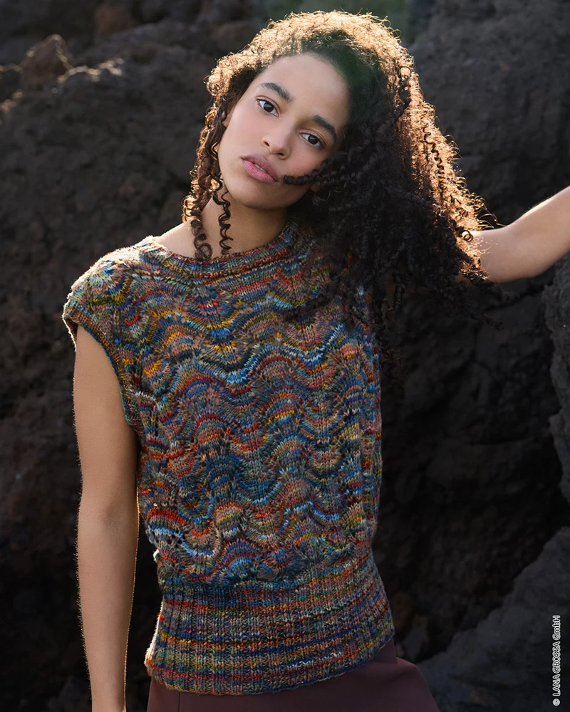 Lana Grossa Cotonella Multi 102 Hellrot/Lila/Mint/Lila